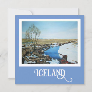 Early spring in Villingaholt, South Iceland. Holid Holiday Card
