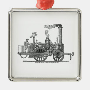 Early Steam Locomotive Metal Ornament
