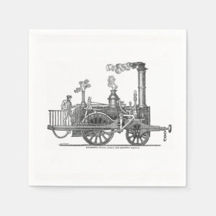 Early Steam Locomotive Napkin