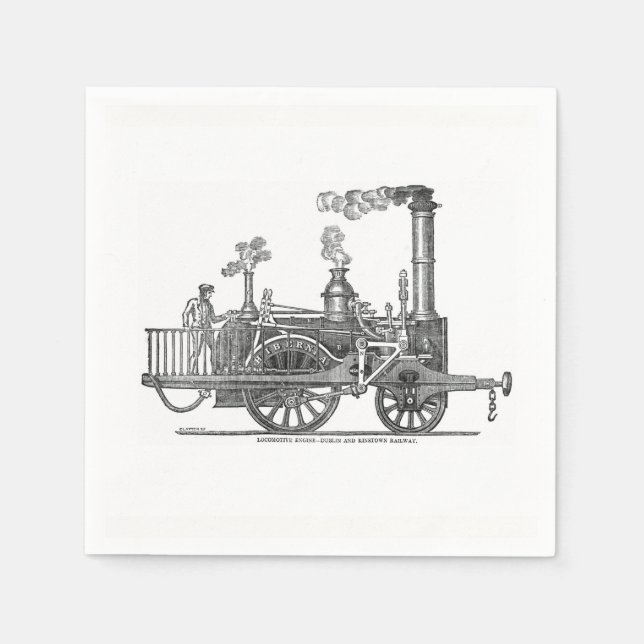 Early Steam Locomotive Napkin (Front)