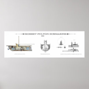 EARLY SUBMARINE  1806 POSTER