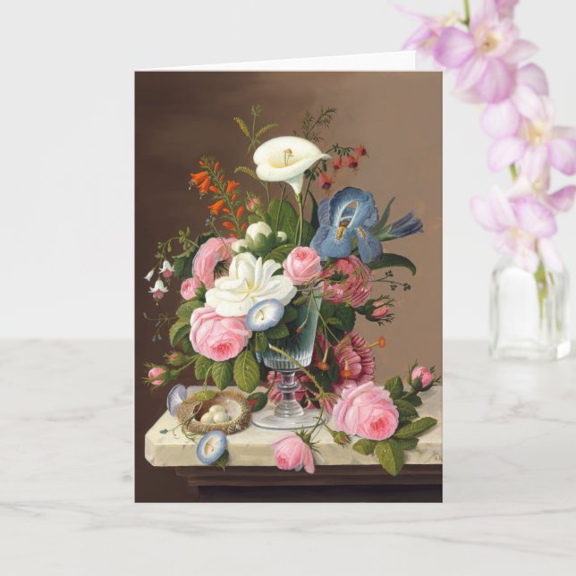 Early Summer Flowers , Severin Roesen Card (Orchid)
