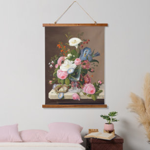 Early Summer Flowers , Severin Roesen  Hanging Tapestry