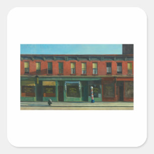 Early Sunday Morning - Edward Hopper Square Sticker