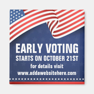 Early Voting 2026 Midterm Election American Flag Magnet