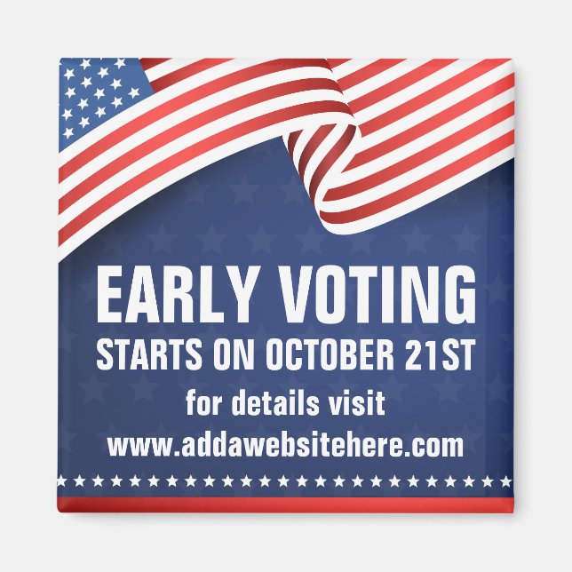 Early Voting 2026 Midterm Election American Flag Magnet (Front)