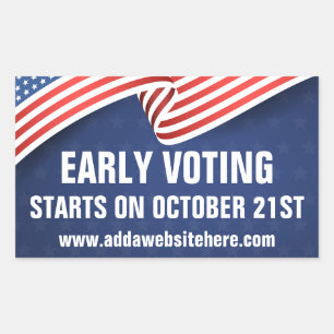 Early Voting American Flag Election Dates Sticker