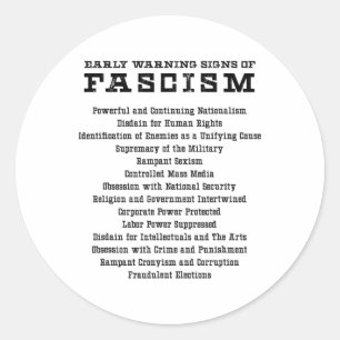 Early Warning Signs Of Fascism Activist Resist Gif Classic Round Sticker