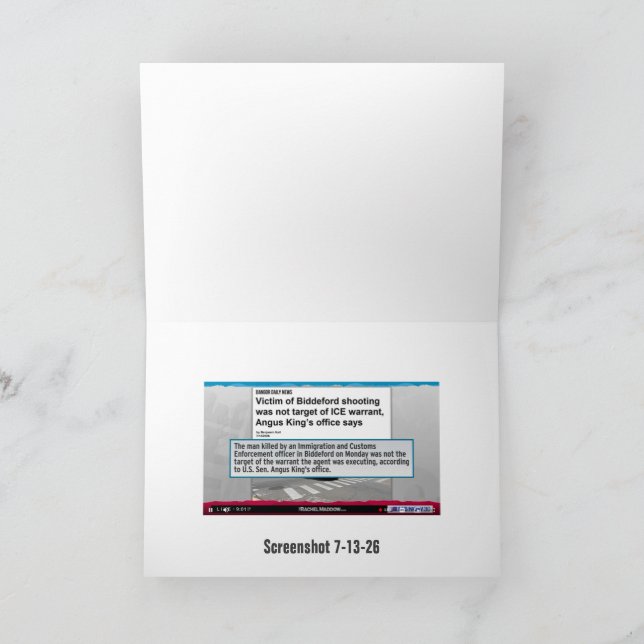 Early Warning System Journalist Greeting Card (Inside)
