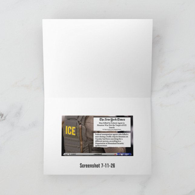 Early Warning System Journalist Greeting Card (Inside)