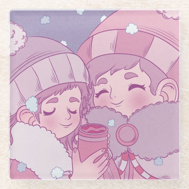 Early Winter Snowfall Glass Coaster (Front)