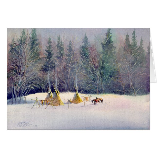 EARLY WINTER TIPI CAMP by SHARON SHARPE (Front Horizontal)