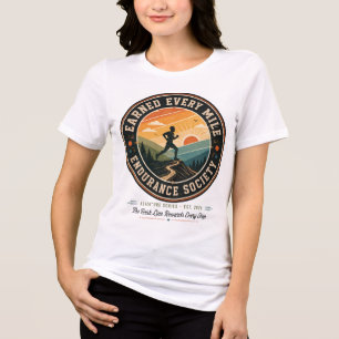 Earn Every Mile Endurance Trail Runner Retro Tee