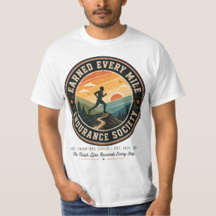 Earn Every Mile Endurance Trail Runner Retro Tee