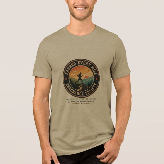 Earn Every Mile Endurance Trail Runner Retro Tee (Front)