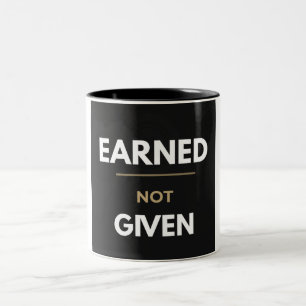 Earn Your Strength Powerlifting Gym Motivation Two-Tone Coffee Mug