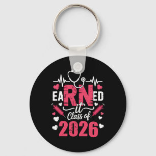 Earned It Cl Of 2026 Nurse Vintage Graduate Rn Lpn Keychain