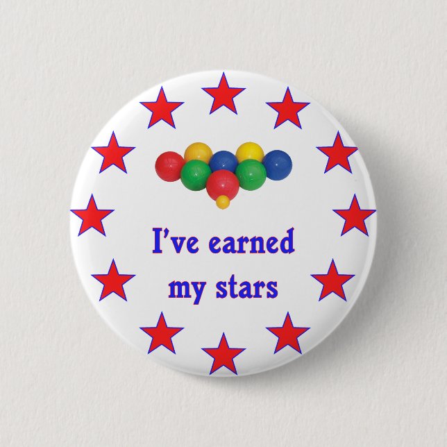 Earned My Stars Bocce Ball 2 Inch Round Button (Front)