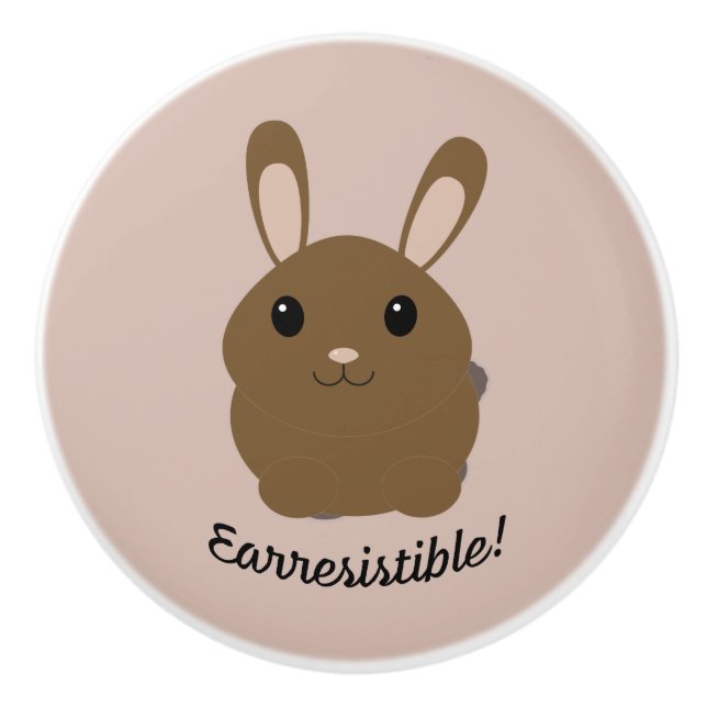 Earresistible Bunny Ceramic Knob (Front)