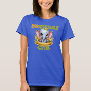 Earresistible Cutie fun pun. Baby Elephant cartoon T-Shirt