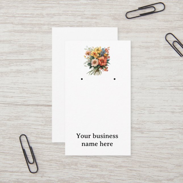 Earring card for jewellery business. Can customize (Front/Back In Situ)