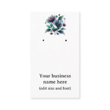 Earring card with lovely blue abstract flower.