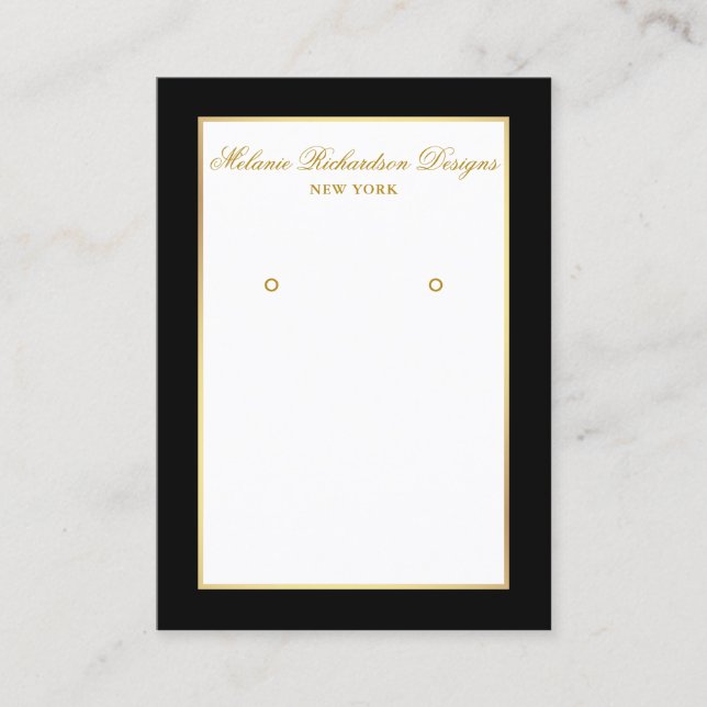 Earring Display Card Gold and Black (Front)