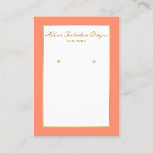 Earring Display Card Gold and Coral