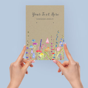 Earring Display Card • Watercolor Wild Flowers