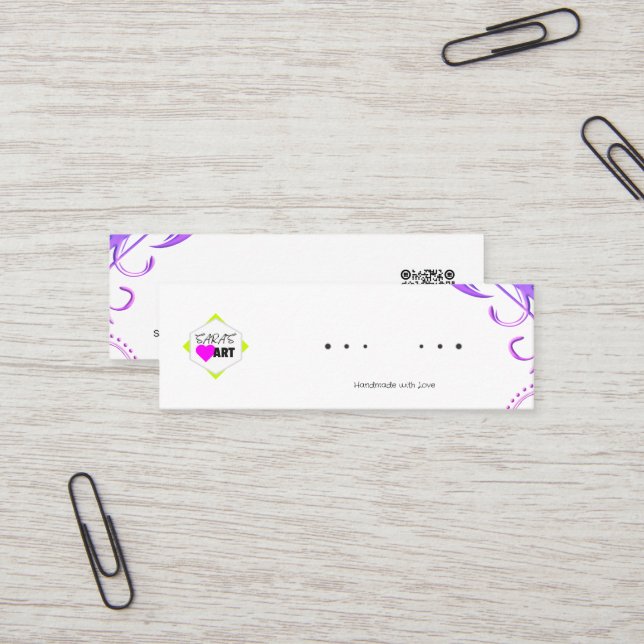 Earring Display Cards (Front/Back In Situ)