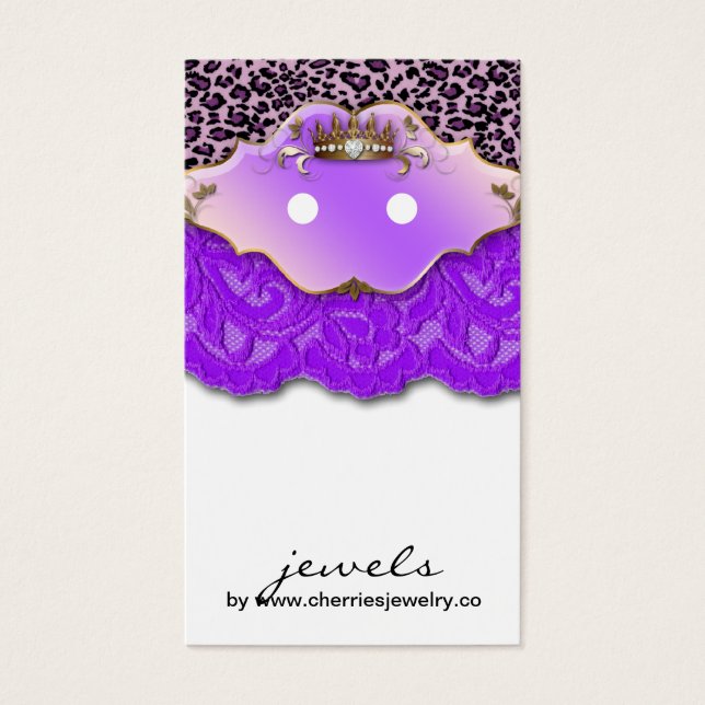 Earring Display Cards Cute Leopard Crown Jewellery (Front)
