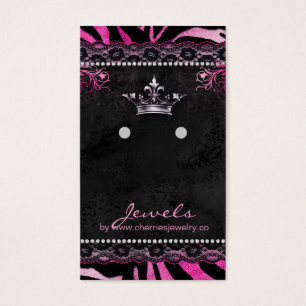 Earring Display Cards Cute Zebra Crown Jewellery