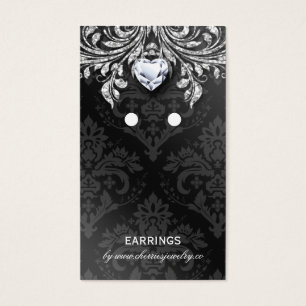 Earring Display Cards Vintage Damask Jewellery