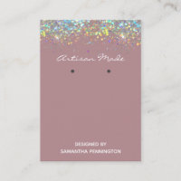 Earring Display Faux Rainbow Metalitic Glitter Bus