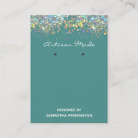Earring Display Faux Rainbow Metalitic Glitter Bus
