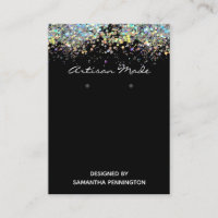 Earring Display Faux Rainbow Metalitic Glitter