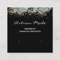 Earring Display Faux Rainbow Metalitic Glitter