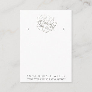 *~* EARRING DISPLAY QR Silver Glitter Flower Busin Business Card
