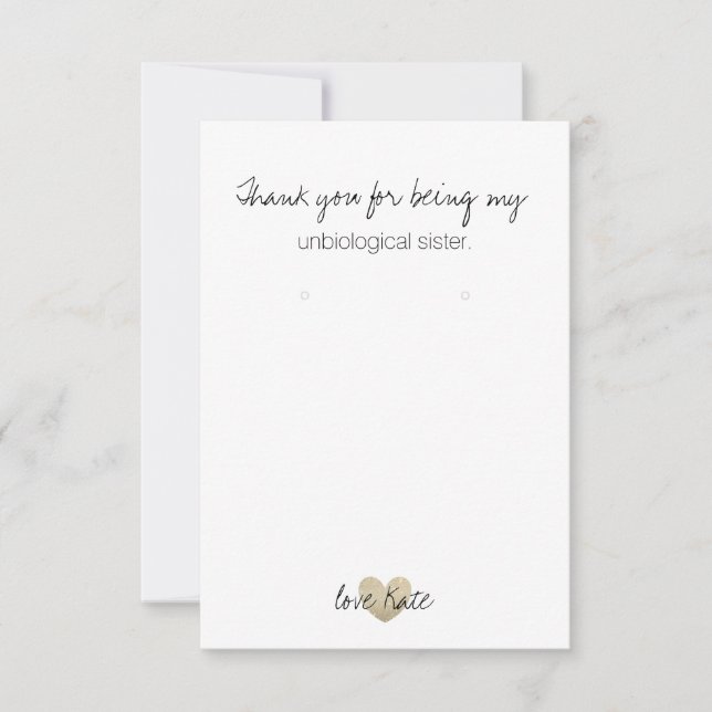 Earring Holder/Thank You Card - Heart Fab (Front)