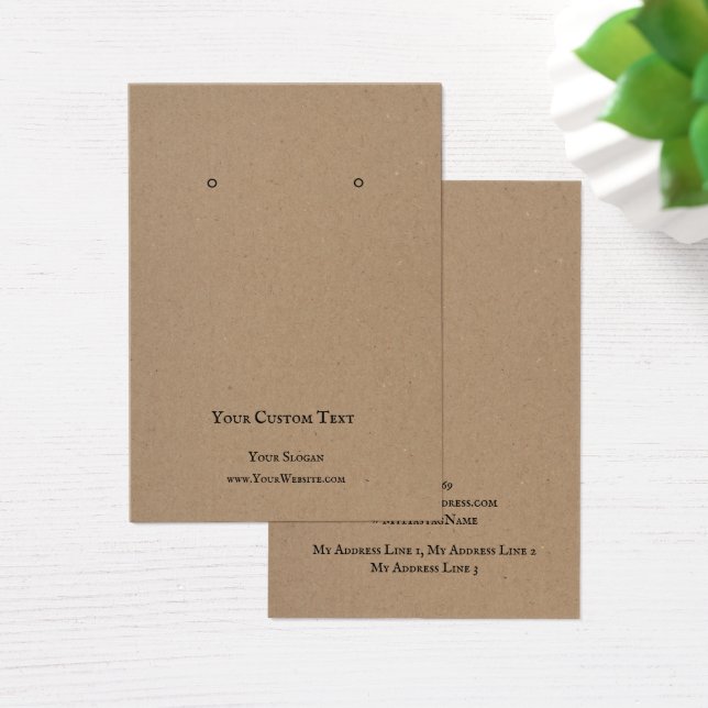 Earring Jeweller Display Card, Rustic Brown Kraft  (Desk)