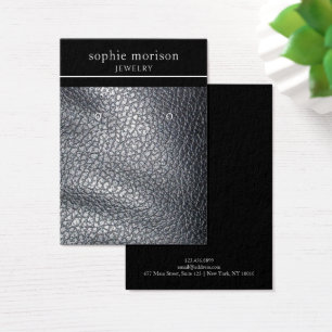 Earring Jewellery Display Card • Black Leather