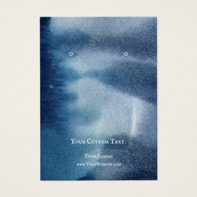 Earring Jewellery Display Card, Blue Sea Artwork (Front)