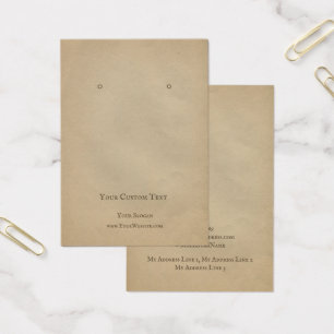 Earring Jewellery Display Card, Brown Kraft Art