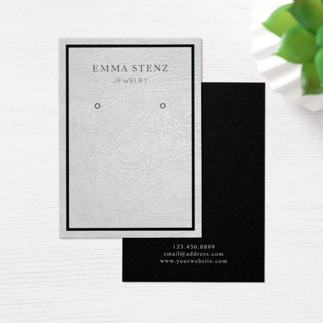 Earring Jewellery Display Card • Chic Leather (Desk)