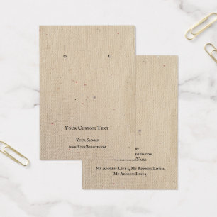 Earring Jewellery Display Card, Recycle Brown Pape