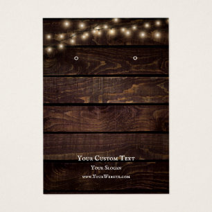 Earring Jewellery Display Card, Rustic Dark Wood