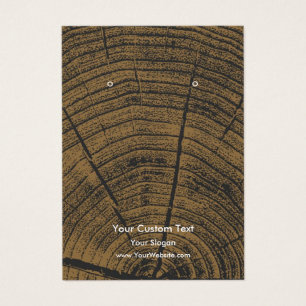Earring Jewellery Display Card, Rustic Wood Ring
