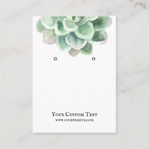Earring Jewellery Display Card • Succulent Flower
