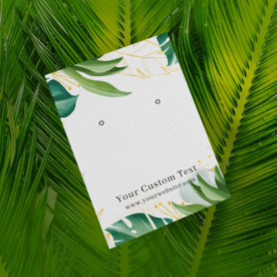 Earring Jewellery Display Card • Tropical Green Go
