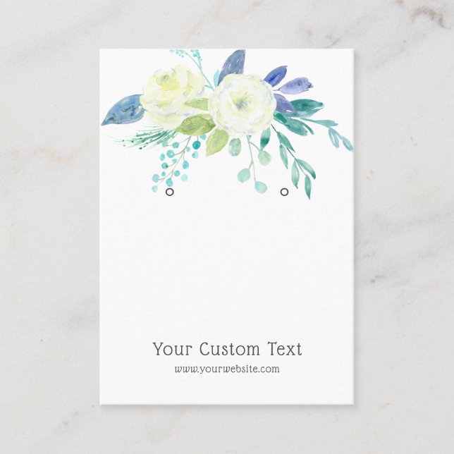 Earring Jewellery Display Card • Watercolor Floral (Front)